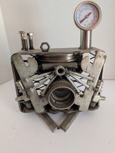Vintage Abstract Steam Punk Handmade Welded Camera Parts Display Sculpture