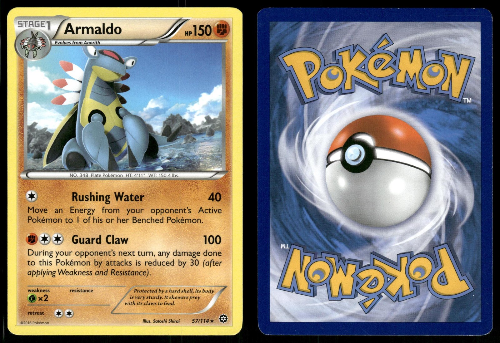 Armaldo 57 NEAR MINT Steam Siege 114 Pokemon