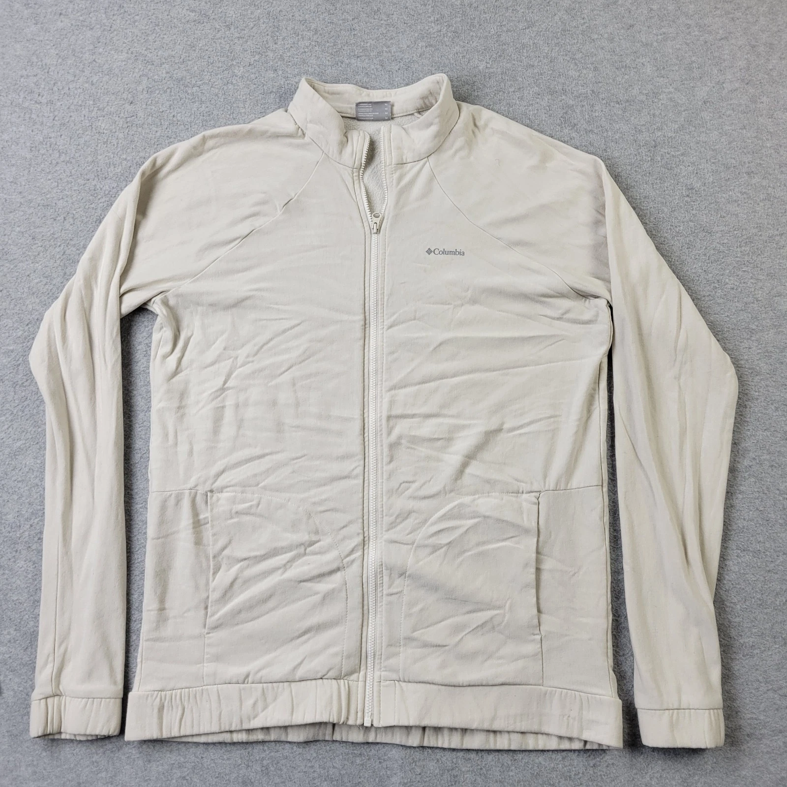 Columbia Fleece Jacket Mens Medium Beige Logo Graphic Full Zip Pockets
Opens in a new window or tab