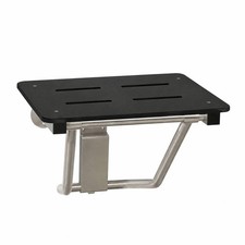Seachrome 30  Folding Wall Mount Shower Seat Bench Black Phenolic Lift Assist