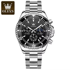 OLEVS Men's Luxury Quartz Analog Date Watch Stainless Steel Bracelet Round