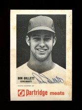 1972 Don Gullett Autographed Partridge Meats Cincinnati Reds TOUGH!