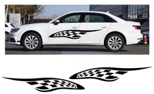 2PCS Vinyl Body Side Graphics Racing Stripes Car Sticker Decals Universal
