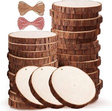 Wood Slices 30 Pcs 3.5-4 Inch Natural Wood Rounds Wooden Circles for Crafts C...