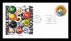 US COVER FIRST DAY OF ISSUE PANDA CACHETS PINBACK SMILE BUTTON AMERICOVER