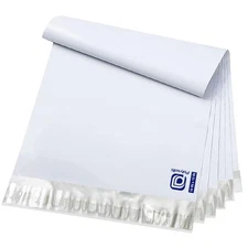 POLYSELLS 100 pcs 10x13 Inches White x Silver Poly Mailers Shipping Envelopes...