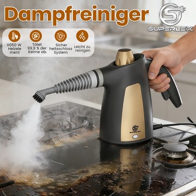 SUPERLEX Handdampfreiniger 1050W Schnellheizend & Desinfizierend Handgerät