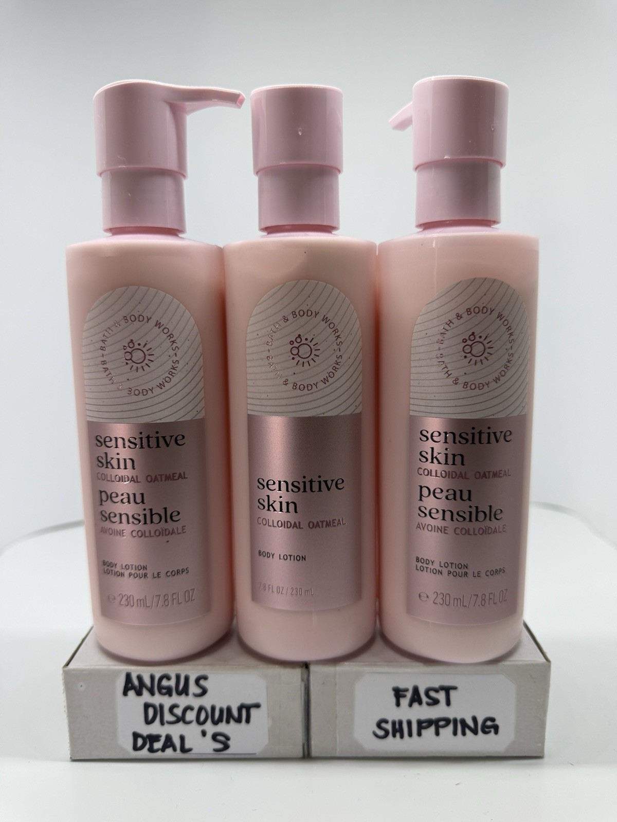 Bath & Body Works Sensitive Skin &ldquo;3 Pack&rdquo;Colloidal Oatmeal Body Lotion Cream 7.8