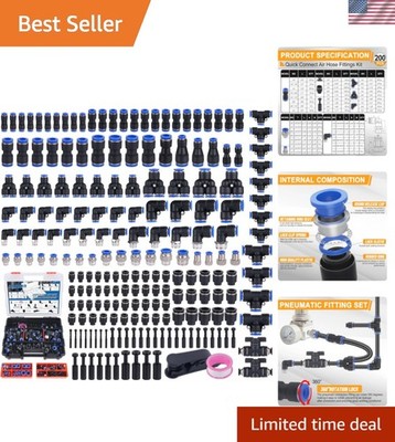 200 PCS Quick Connect Air Hose Fitting Assortment Kit,Push to Connect Fitting...