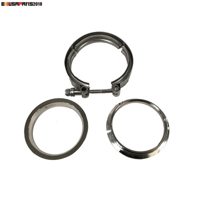 3.5'' I.D. V-band Flanges & Clamp Kit Stainless Steel For Turbo Header Exhaust
