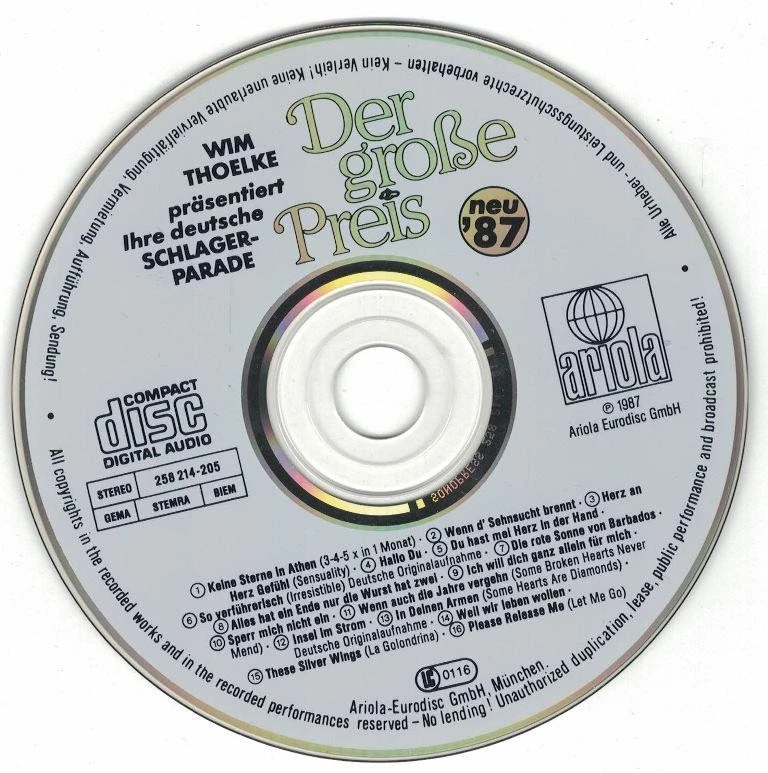 CD Various Artists - Der große Preis - Neu '87 - Bild 3 von 3