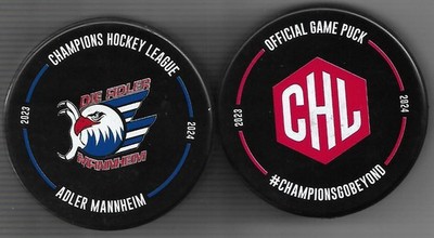 Eishockey Puck GAME PUCK  CHAMPIONS HOCKEY LEAGUE ADLER MANNHEIM 23/24   DEL NHL