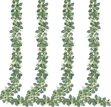4 Pack Artificial Eucalyptus Garland Eucalyptus Leaves Vines Greenery Garland