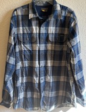 Eddie Bauer Travex Flannel Button Up Shirt Plaid Long Sleeve Mens Size Large