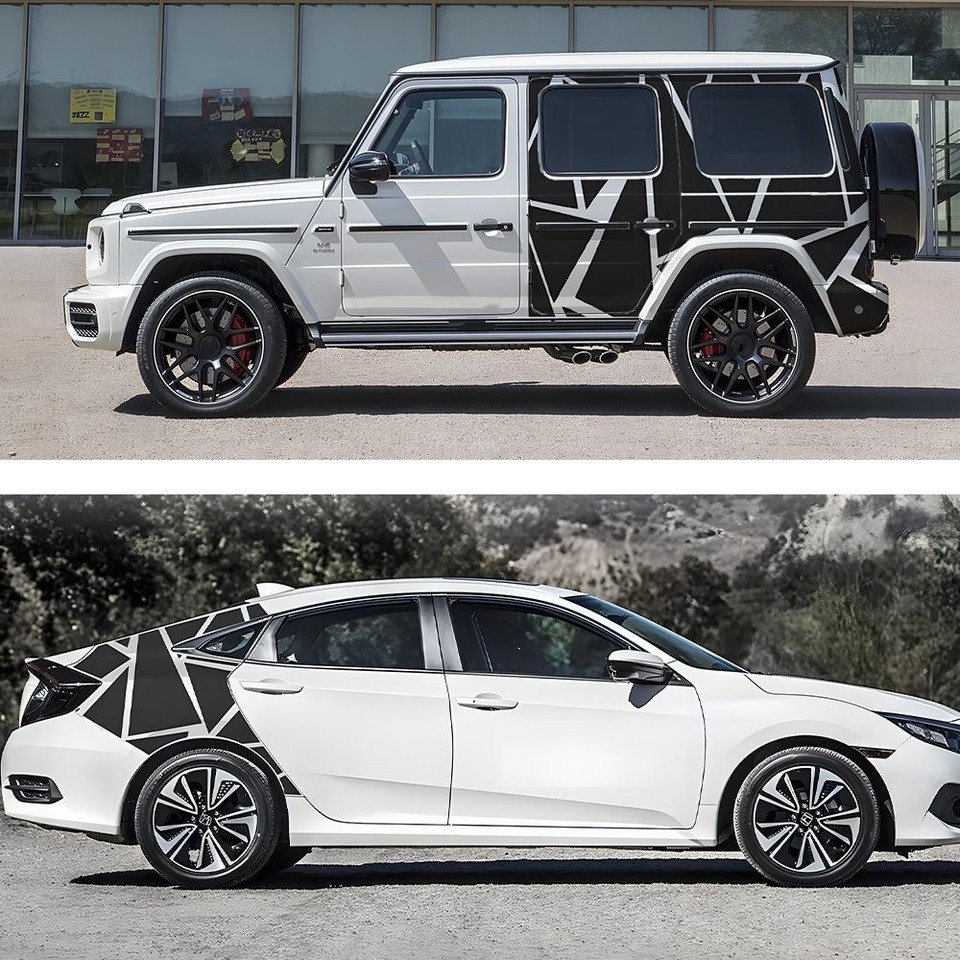 DIY Decals Racing Triangle Camouflage Kit Solid Honeycomb Side Sticker ...