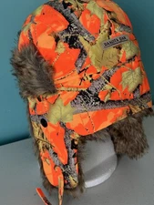 Dakota Dan Trapper Winter Hunting Hat Faux Fur Camouflage Adjustable Strap