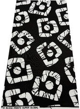 African Ankara Wax Print,100 Cotton, Sell by 6 Yards- Black and White