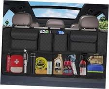 Car Trunk Organizer and Storage, Large Capacity Backseat Hanging Storage Black