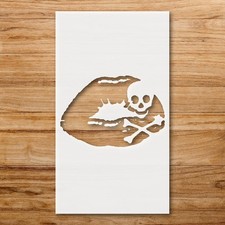 Skeletal Skull and Crossed Bones Wall Art Reusable Stencil - StencilAir