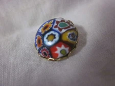 Glass micro mosaic style glass cabachon shank button new