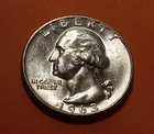 🟅 UNC 1963 D 90% Silver Wash. 25¢ - 63-Year-Old Coin FREE SHIP (#01)
