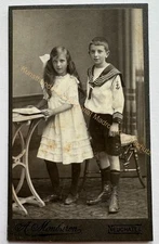 Original CDV photo photography children child picture old fashion 1912 Neuchatel