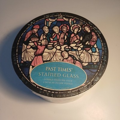 Past Times Buntglas doppelseitiges 500-teiliges Rundpuzzle -...