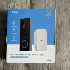 AOSU V8S1AX11 Wireless Video Doorbell Ultra Camera w/ Wi-Fi Homebase Open Box 