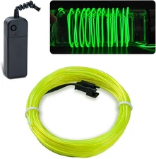 lychee 15ft El Wire,Neon Glowing Strobing Electroluminescent 15ft, Green 