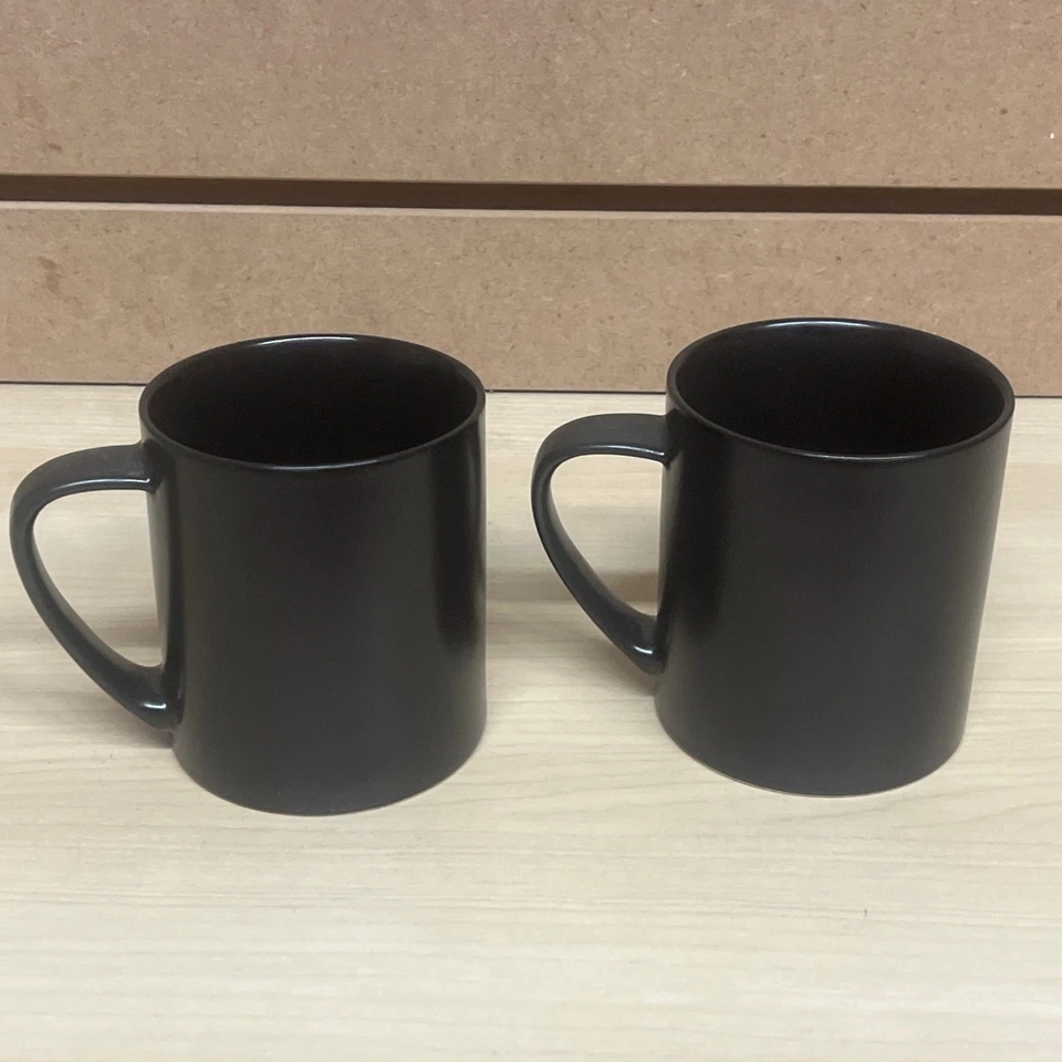 Juego de 2 tazas de café Mikasa Potter's Art Stone esmalte negro MK402 Japón Foto 3 de 4