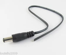 20pcs 30cm DC Power Cable 2.1x5.5mm DC Tip Male Plug Straight CCTV Cord Cable