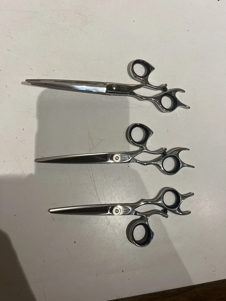 Tijeras Sam Villa *Tres pares con estuche de transporte* Foto 4 de 4