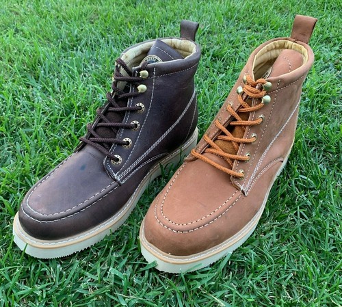 Bota De Trabajo Construcción Para hombre Botas De Trabajo Seguridad con  Cordones de cuero 6-14 | eBay