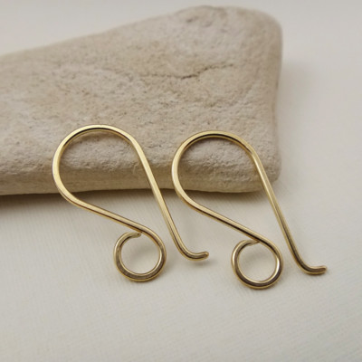 Large Loop Earring Wires- Gold Filled French Ear Hooks Handmade  Minimalist