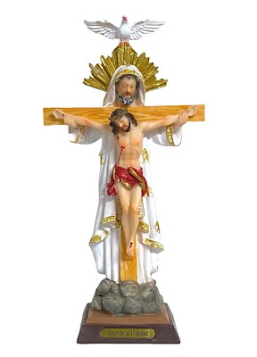 12'' Inch Holy Trinity Father Son Holy Spirit Standing Cross Trinidad Cruz Imagen