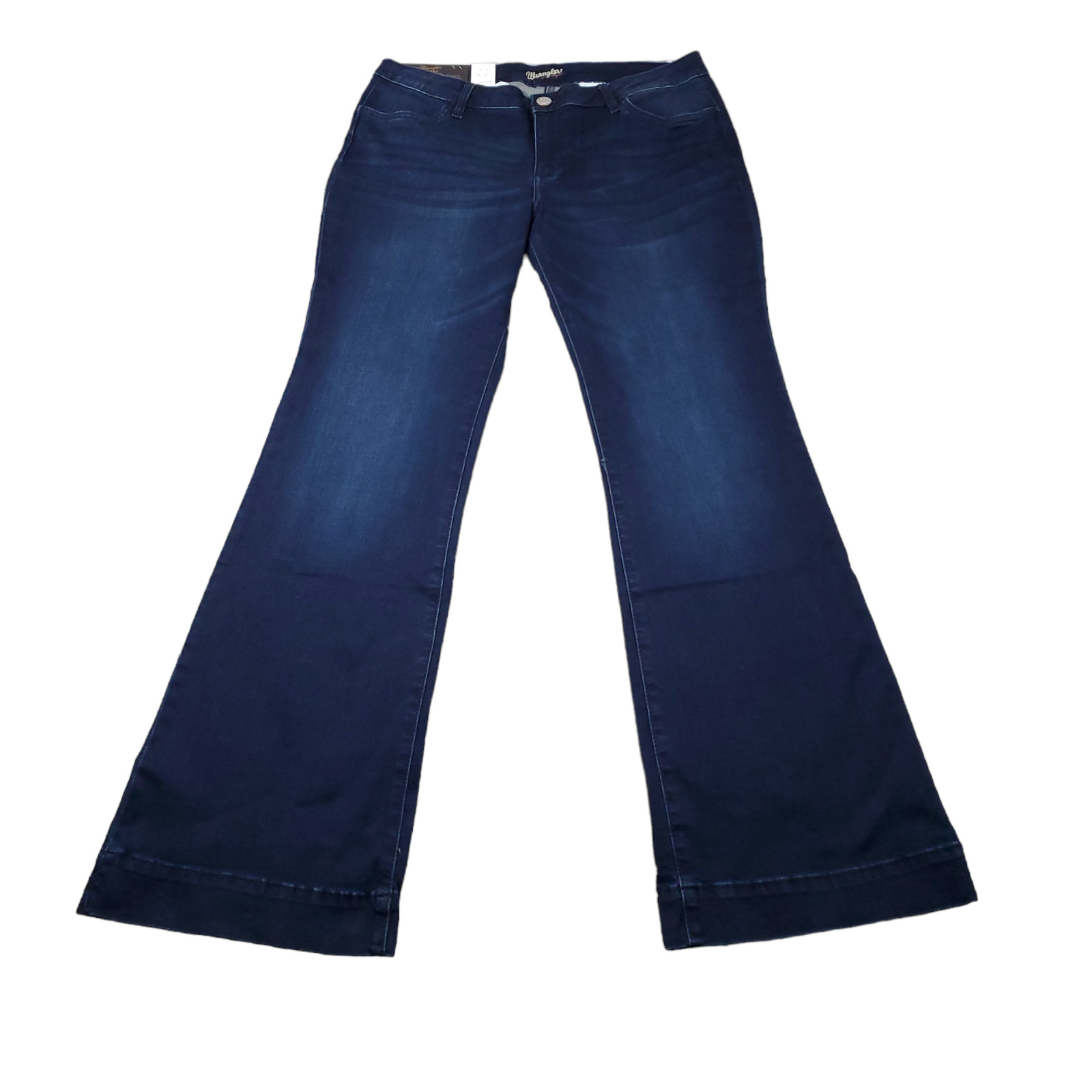Wrangler Retro Mae Mid Rise Wide Leg Jeans Dark Wash Blue Size 13/14 x 34