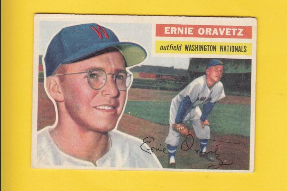 1956 Topps #51A Ernie Oravetz Senators VG/EX RC Grey Backs Lot #15062