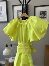 Christopher John Rogers x Target Neon Iridescent Yellow Puff Sleeved Dress XXS