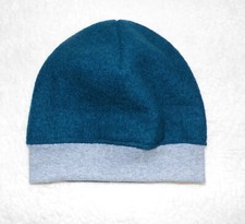 Beanie hat Merino wool hat plain petrol-gray handmade