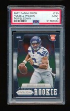 PSA 9 RUSSELL WILSON 2012 PANINI PRIZM #230 TOWEL DOWN RC ROOKIE CARD *MINT*