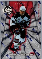97-98 PINNACLE TOTALLY CERTIFIED PLATINUM RED BRIAN HOLZINGER /6199 #118 SABRES