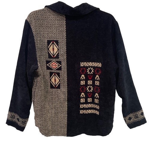 Vintage Southwestern Aztec Chenille Full Zip Chicos Design Jacket Size 2 M-L - Picture 9 of 11