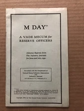 Vintage 1930 M DAY a Vade Mecum for Reserve Officers Booklet Infantry