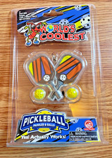 Super Impulse Worlds Coolest Smallest Pickleball Set Yellow Org Blue Stripe 5008