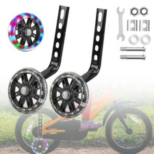 Universal Flashing Bicycle Stabilisers Kids Bike Training Wheels 12 - 20Inch