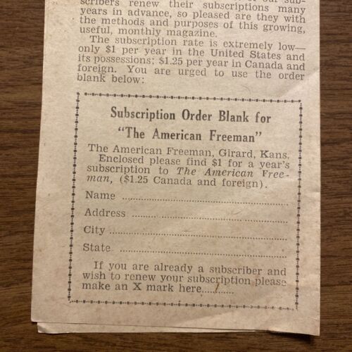 Publicidad De Colección “The American Freeman” Revista de Controversia Anuncio Suscripción - Imagen 13 de 16