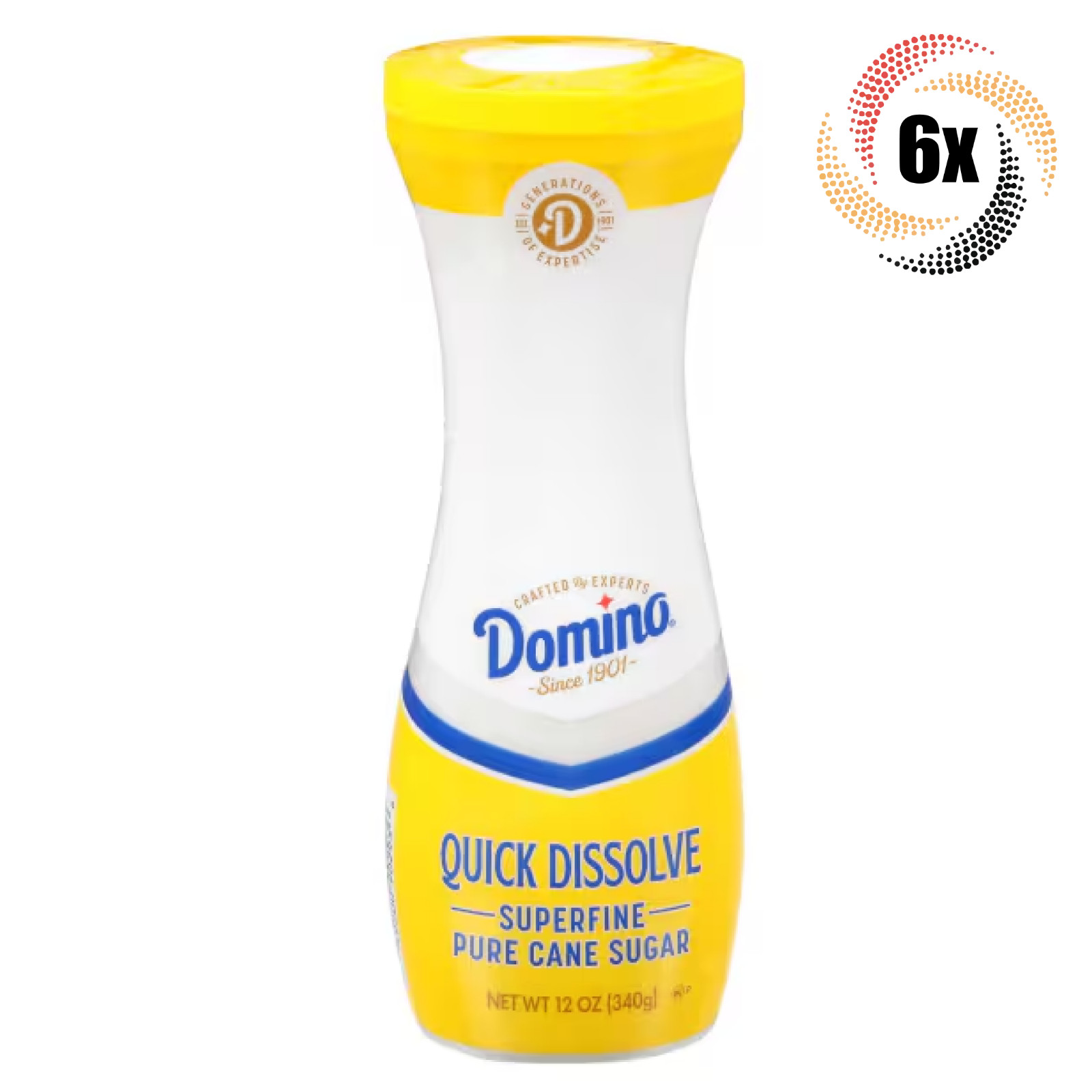 6-кратная банка Domino Quick Dissolve из тончайшего тростникового сахара | 12 унций | Без глютена