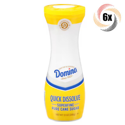 6x Canister Domino Quick Dissolve Superfine Pure Cane Sugar | 12oz | Gluten Free