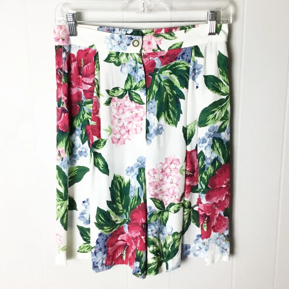 Conjunto de Pantalones Cortos Carol Anderson Petite�� Top Grande Hawaiano Retro Vintage Años 80 Petite Foto 4 de 4