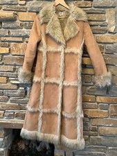 Vintage Hooch Long Length Faux Fur Coat. Size 10